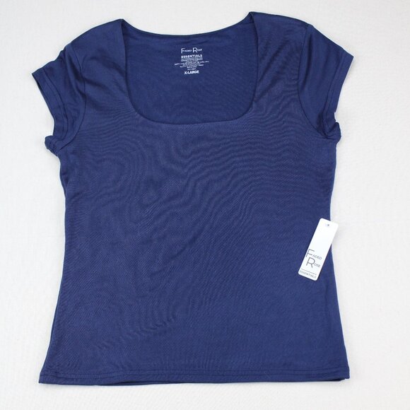Faded Rose Tops - Faded Rose Essentials Navy Scoop Neck Top‎ - NWT